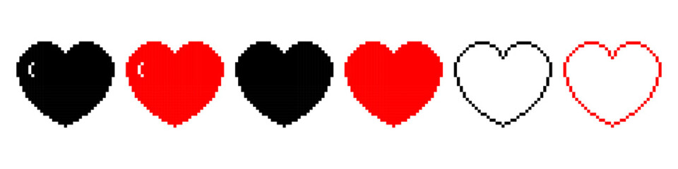 Heart pixel icon simple retro game design