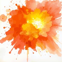 Fototapeta premium Vibrant Abstract orange Paint Splash isolated on white background 