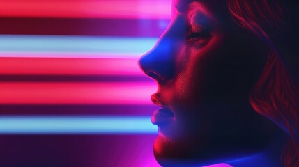 A Close-up Shot of a Colorful layered silhouettes of people interacting in various poses