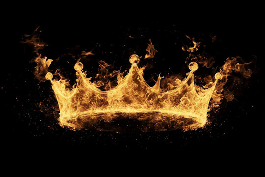 Fiery crown isolated on a black background..