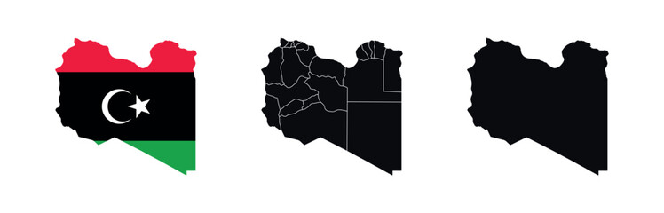 
Libya Map vector icon. Map of Libya various styles.