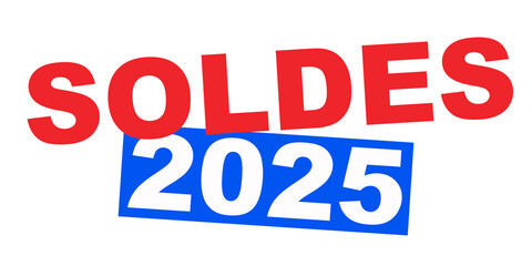 logo soldes 2025, PNG sur fond transparent