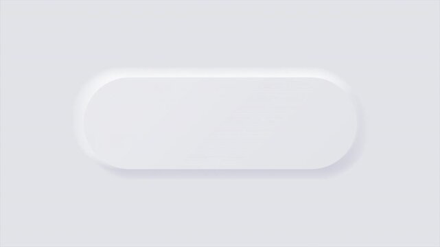 Animation of White neumorphism button, Minimalist neumorphism podium or stage reveals from top view for placing a product or the object.