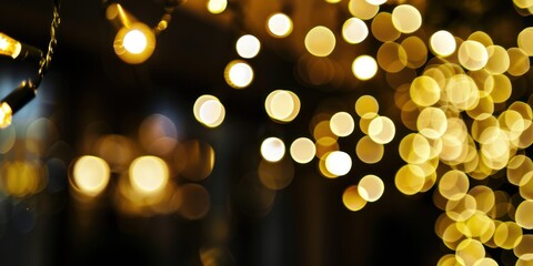 string line lighting decoration bokeh event evening night orange and yellow celebration