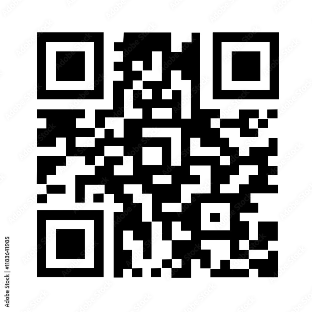 Fototapete empty qr code mock up for scanning on white isolated background. illustration