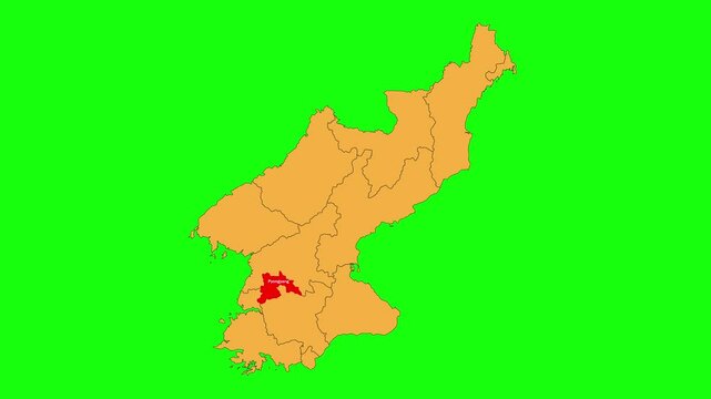 Pyongyang map animated video. Map of North Korea 