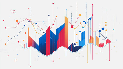 Obraz premium charts and graphs with statistics to innovative analyze business potential and forecast future development of companies growth.