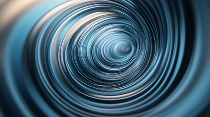 Obraz premium Abstract Vortex: A mesmerizing swirl of blue and silver metallic tones creates a hypnotic, abstract vortex. Perfect for tech, design, or futuristic concepts. 