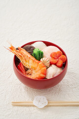 海老ののった豪華なお雑煮