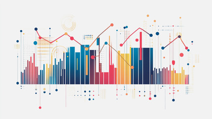 charts and graphs with statistics to innovative analyze business potential and forecast future development of companies growth.