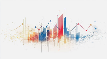 Obraz premium charts and graphs with statistics to innovative analyze business potential and forecast future development of companies growth.