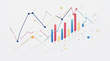Obraz premium charts and graphs with statistics to innovative analyze business potential and forecast future development of companies growth.