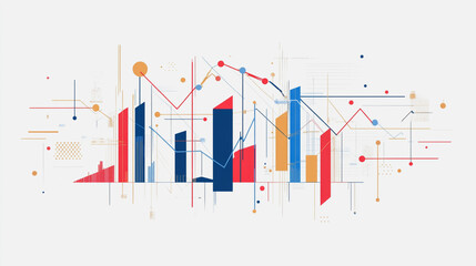 Obraz premium charts and graphs with statistics to innovative analyze business potential and forecast future development of companies growth.