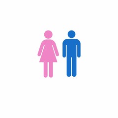 Illustration of blue male and pink female symbols