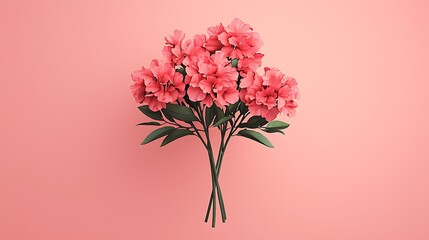 Fototapeta premium A vibrant bouquet of pink flowers against a soft pink background, showcasing beauty and elegance.