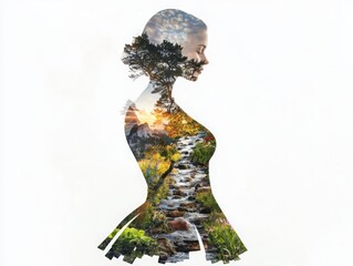 Sustainable fashion policy impacting environmental awareness natural landscapes digital artwork artistic perspective eco-conscious design