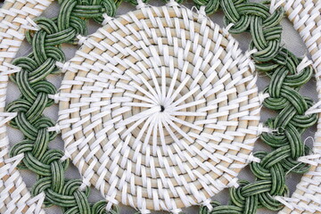 color pads of straw background