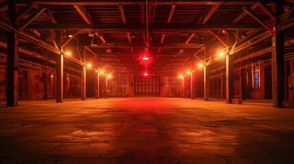 Abandoned Warehouse with Dramatic Lighting Effect.