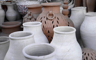 Arabian traditional sand pots in Dubai Old market