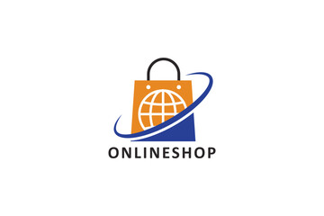 Online Shop Logo designs Template. Illustration vector graphic of shopping cart and shop bag