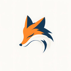 Obraz premium Simple fox head illustration. Fox head badge emblem logo icon isolated on white 