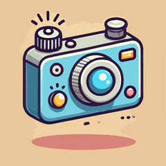 Fototapeta premium camera, illustration of camera, camera icon, cartoon camera