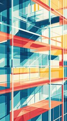 Abstract Modern Architectural Design with Vibrant Colors