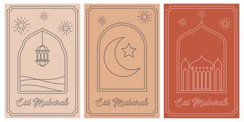 retro style ramadan theme greeting card