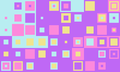 Vibrant pastel square pattern.  Perfect for backgrounds, websites, or playful designs.  A modern, geometric design with various sizes and colors. Ideal for kids' projects or branding.