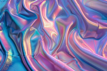 Obraz premium Image of Holographic iridescent effect silk material. Texture for background usage