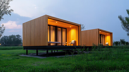 Modern modular private houses, residential architecture exterior