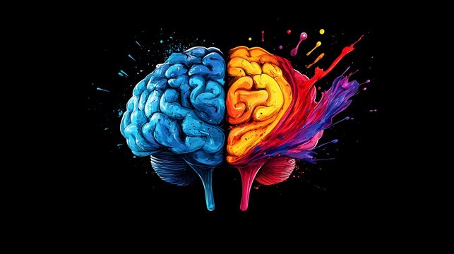 Colorful Brain Abstract Art Exploding Creativity