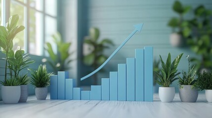 a vibrant financial business concept featuring colorful bar graphs and intricate data charts on a sleek office desk