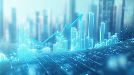 a vibrant financial business concept featuring colorful bar graphs and intricate data charts on a sleek office desk