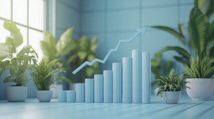 a vibrant financial business concept featuring colorful bar graphs and intricate data charts on a sleek office desk