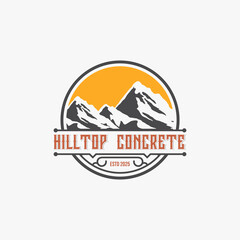 mountain logo in a circle, vintage style