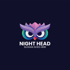 Night Head Gradient Colorful Logo