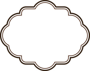 A simple yet elegant brown decorative frame perfect for adding a touch of vintage style to your designs. It features a unique cloud-like shape.