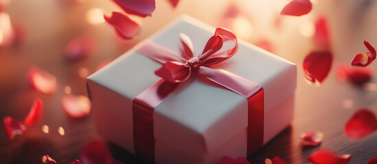 red gift box with ribbon