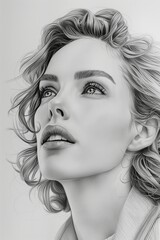 Fototapeta premium A stunning portrait capturing a woman's beauty and grace with intricate detailing and soft features.