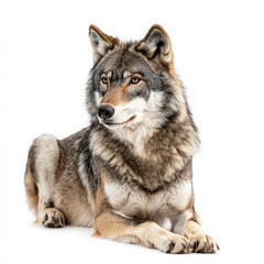 Obraz premium Wolf isolated on white background. 
