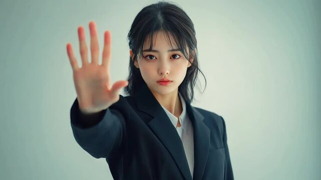 拒否する女性