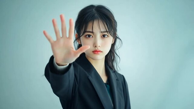 拒否する女性