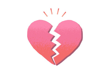 ざらざらとした質感の割れたハート