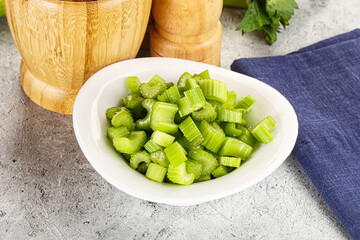 Vegan cuisine - Sliced celery stem