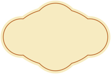 Elegant Beige Label with Brown Outline, Perfect for Vintage Designs or Branding