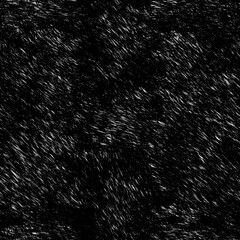 Grunge-inspired black and white seamless pattern with a textured, organic look. Created with fine lines and strokes, it resembles fur or hair.