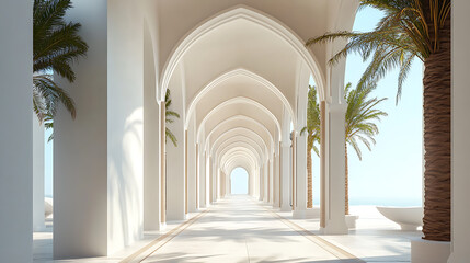 Fototapeta premium Arches corridor in abu tig marina
