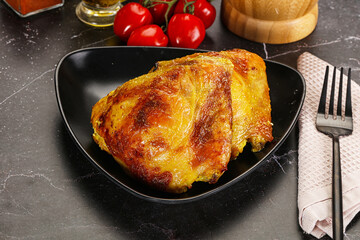 Roasted chicken thigh with spices