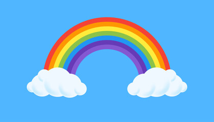 Rainbow icon. Cloud icons. Flat style. Vector icons.